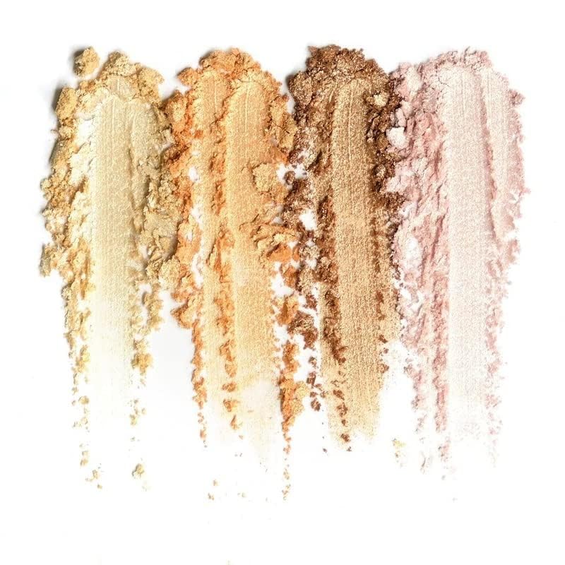 Beauty Bakerie Highlighter Makeup Palette for Women, Blendable Highly Pigment Contour Palette for Natural Glow, Powder Makeup for Face & Cheek, 4