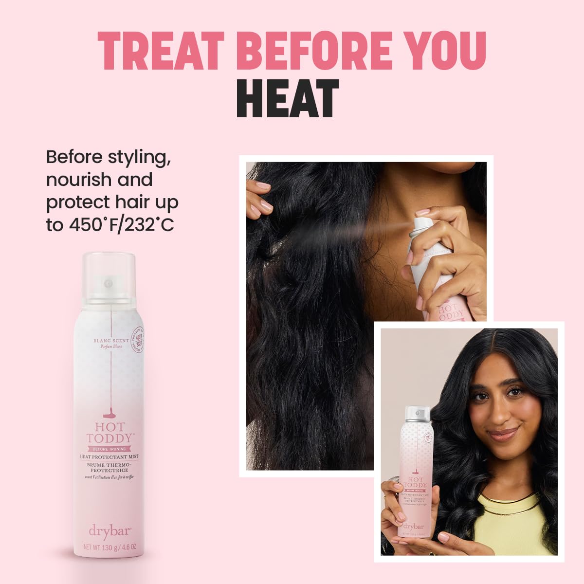 Drybar Hot Toddy Heat Protectant Mist for Hair, Blanc Scent, 4.6 oz Beauty and Personal Care Drybar