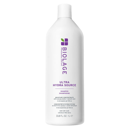 Biolage Ultra Hydra Source Shampoo - Deeply Moisturizes and Hydrates Very Dry Hair, Cleanses and Tames Frizz, For Thick, Coarse Hair, Infused