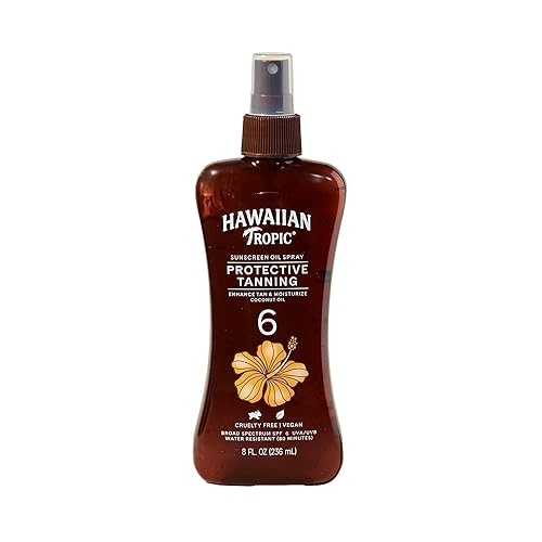 Hawaiian Tropic Dark Tanning Oil Spray Pump, SPF 6 8 Oz (Packaging May Vary)