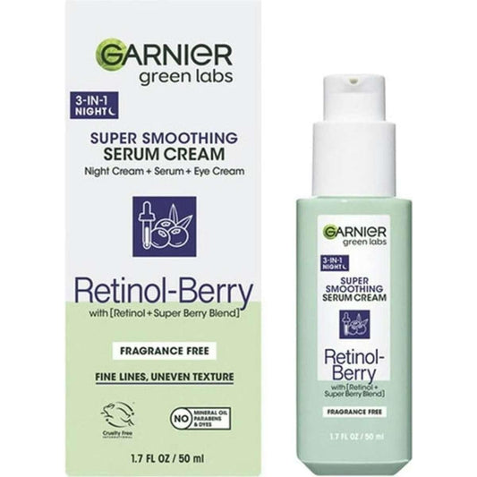 GarnierGreen Labs 3-in-1 SUPER SMOOTHING SERUM Cream, Retinol Berry 1.7 fl oz Beauty & Personal Care Garnier