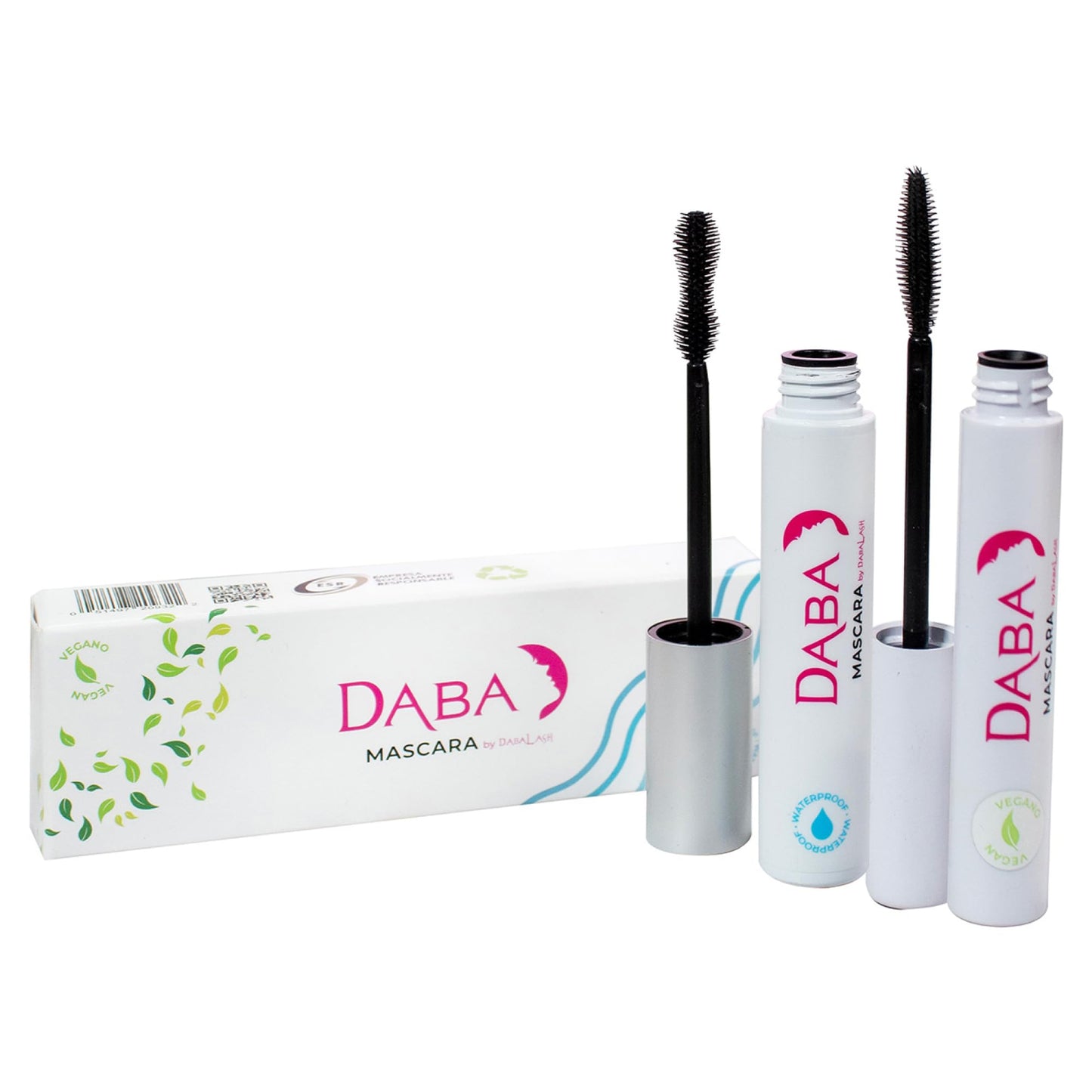 DABALASH Daba Duo - Waterproof Mascara & Gentle Vegan Mascara in Very Black - Promotes Longer, More Voluminous & Defined Lashes - Paraben