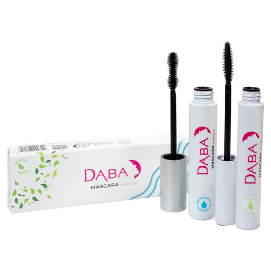 DABALASH Daba Duo - Waterproof Mascara & Gentle Vegan Mascara in Very Black - Promotes Longer, More Voluminous & Defined Lashes - Paraben