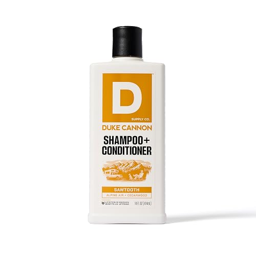 Duke Cannon Supply Co. 2-in-1 Hair Wash - Masculine Scent - Gentle Cleansing Hair Wash For Men - Stimulating Hair Shampoo & Conditioner - Strengthens
