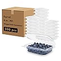 Karat [8oz -200 ct Small Clamshell Containers with Lids, For Berries, Fruits, Nuts, and Home Meal Prep - Clear Plastic Food Containers, Take Out…