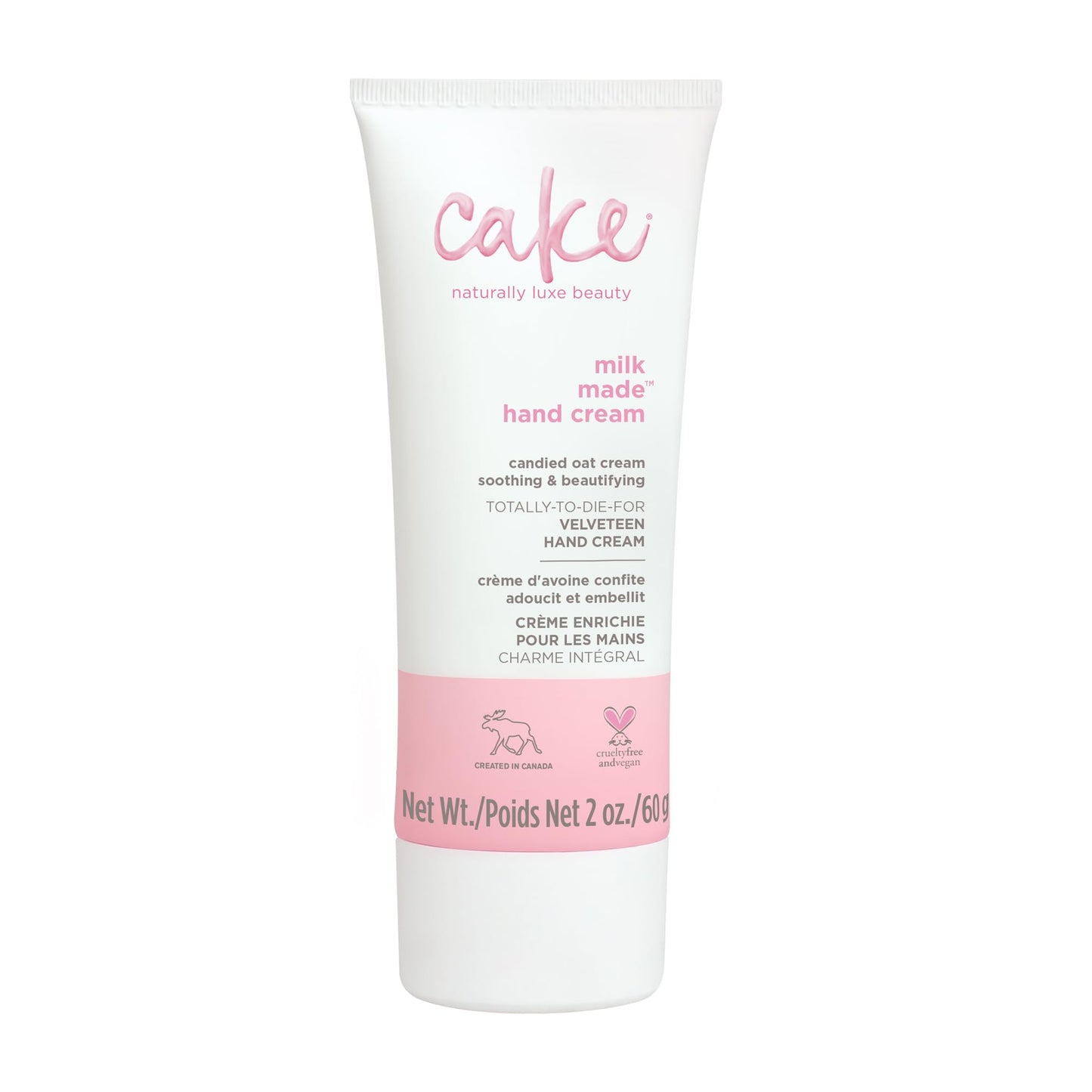 Cake Beauty Velveteen Hand Cream, Milk Made - Soothing, Lightweight Hand Cream - Oat Extract Concentrate, Marshmallow Root Extract & Shea Butter
