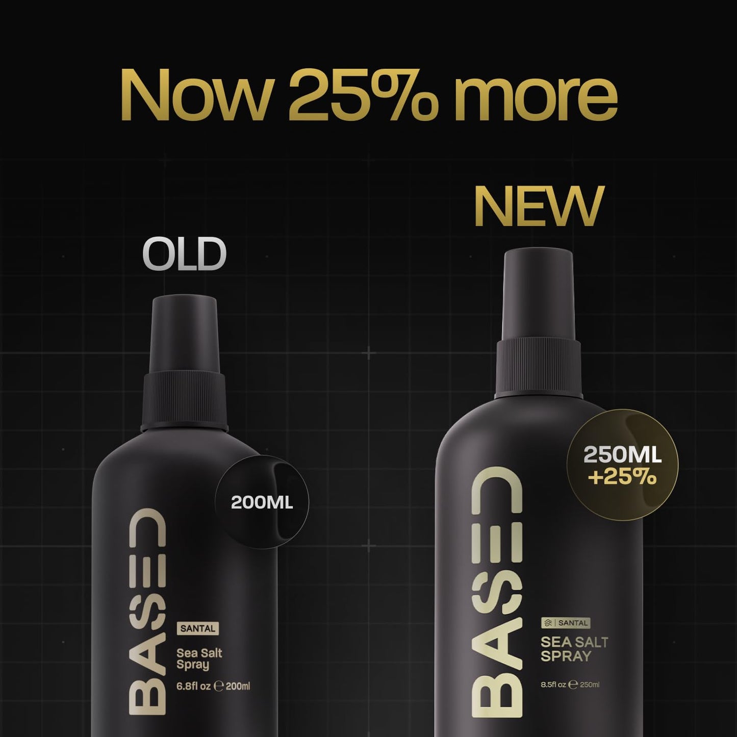 BASED Sea Salt Spray, Natural Finish Sea Salt Spray for Hair, Volume & Texture, Infused with Kelp & Vitamin B5, Light & Non-Greasy, Paraben Free, No Beauty and Personal Care BASED BODYWORKS