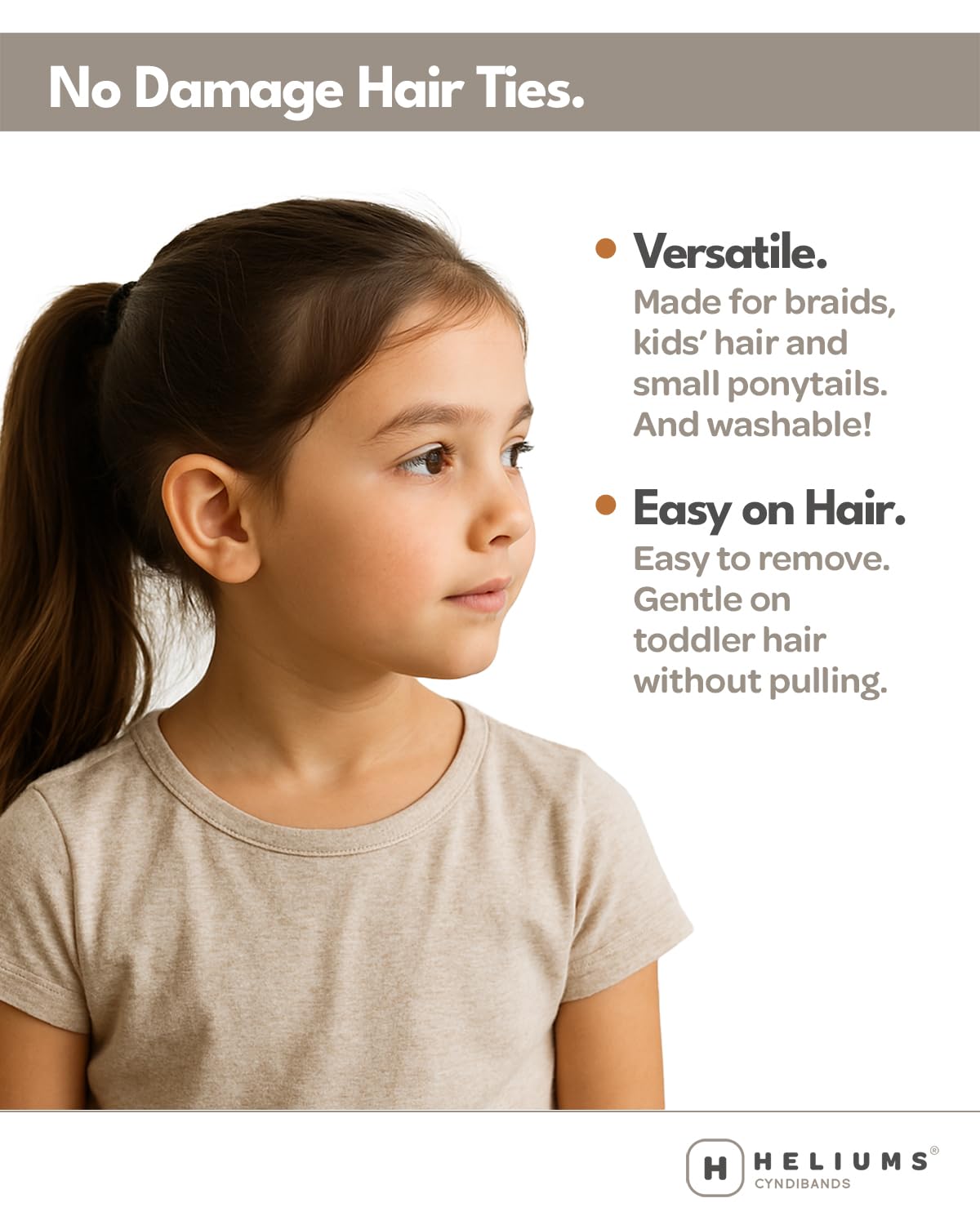 Heliums Extra Small Hair Ties No Damage - Dark Brown - Mini 0.7 Inch Tiny Soft Seamless Hair Bands for Toddlers, Braids, Kids Ponytails- 40 Count Beauty and Personal Care Heliums