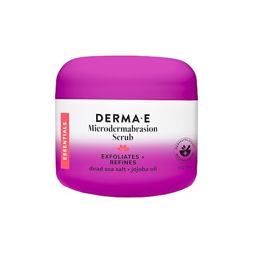 DERMA E Microdermabrasion Scrub with Dead Sea Salt & Citrus Essential Oils - Facial Exfoliating Scrub Smooths, Revitalizes and Renews - Ideal Beauty & Personal Care Derma E