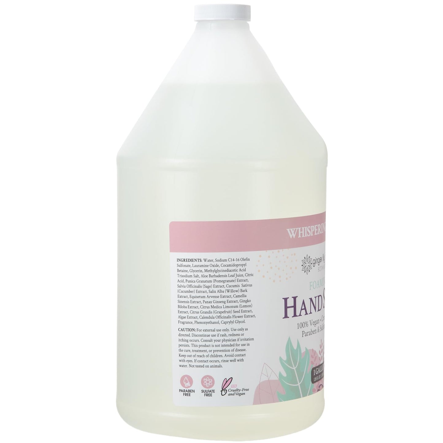 Ginger Lily Farms Botanicals All-Purpose Foaming Hand Soap Refill, 100% Vegan & Cruelty-Free, Whispering Rose Scent, 1 Gallon (128 fl oz)