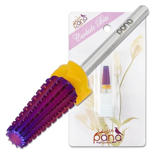 PANA 3/32" Shank 5-in-1 Nail Carbide Bit - (Triple Coarse - 2X Coarse Grit, Purple) - Two Way Rotate use for Both Left and Right Handed Fast remove