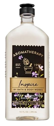 Bath & Body Works Inspire Body Wash and Foam Bath - Violet + Sandalwood + Eucalyptus - 10 ounce bottle