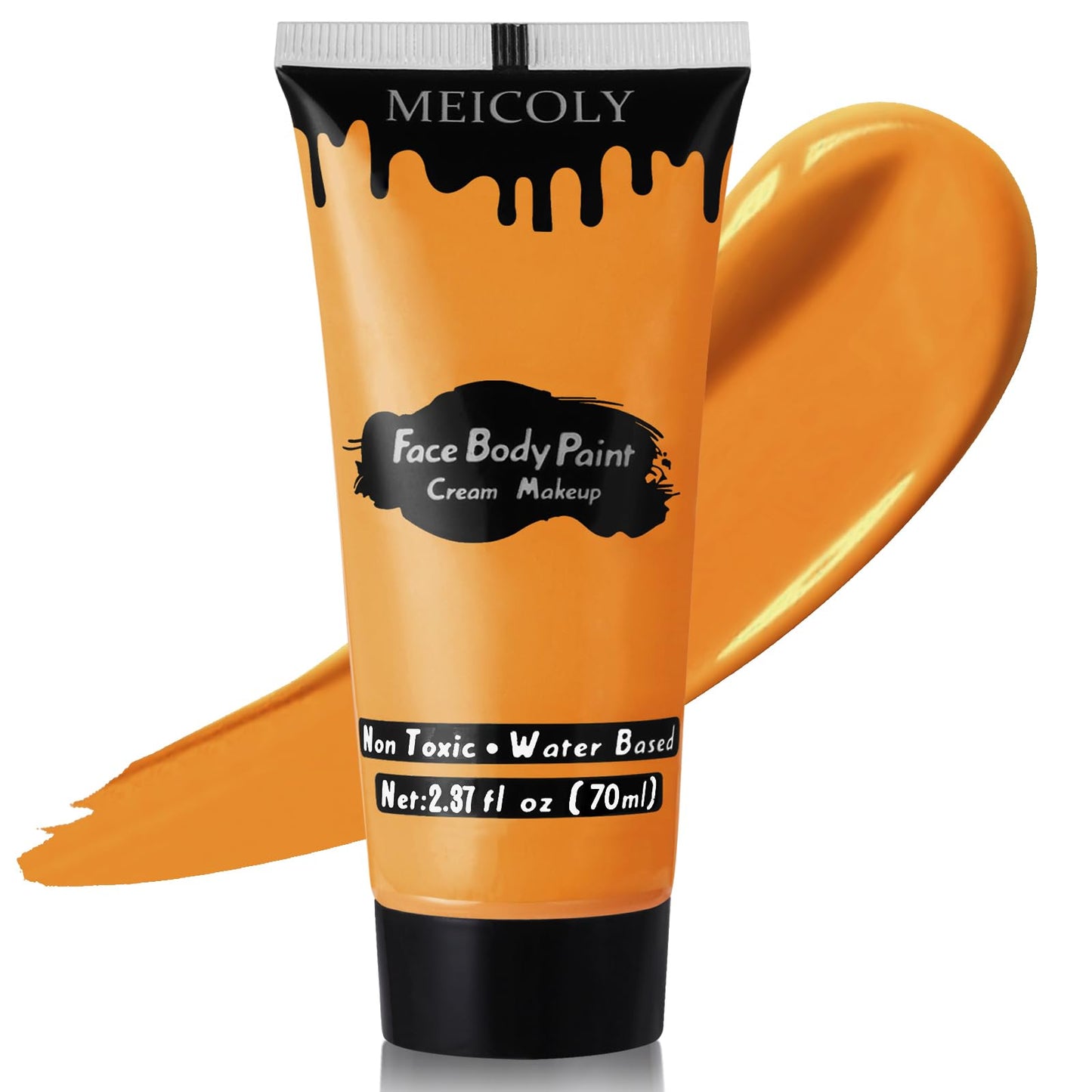 MEICOLY Orange Face Body Paint for Halloween SFX Special Effects Pumpkin Tiger Makeup,2.37Oz Large Tube Water Based Washable Face Paint,Non-Toxic Body Beauty and Personal Care MEICOLY Default Title