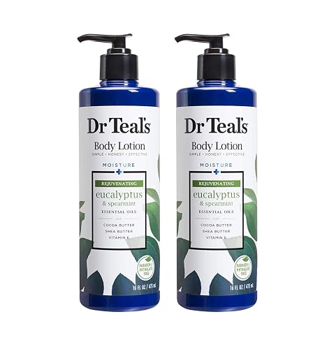 Dr. Teal's Body Lotion Moisture Rejuvenating Eucalyptus & Spearmint, 16 fl oz Pack of 2