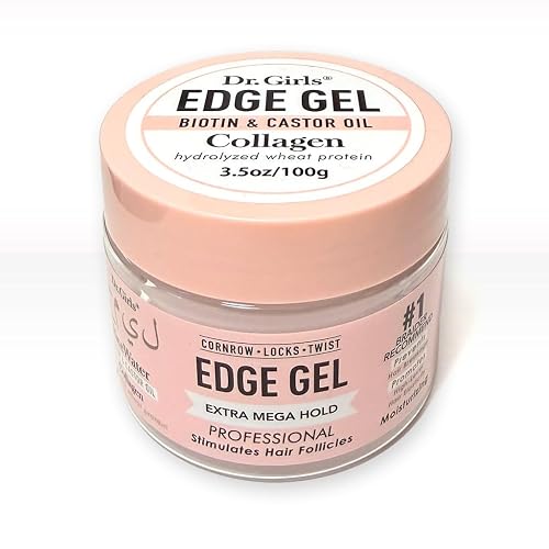 Dr. Girls Rice Water Lock & Twists Edge Gel - Extra Mega Hold for Locs, Cornrows & Twists - With Biotin, Castor Oil, Hydrolyzed Wheat Protein
