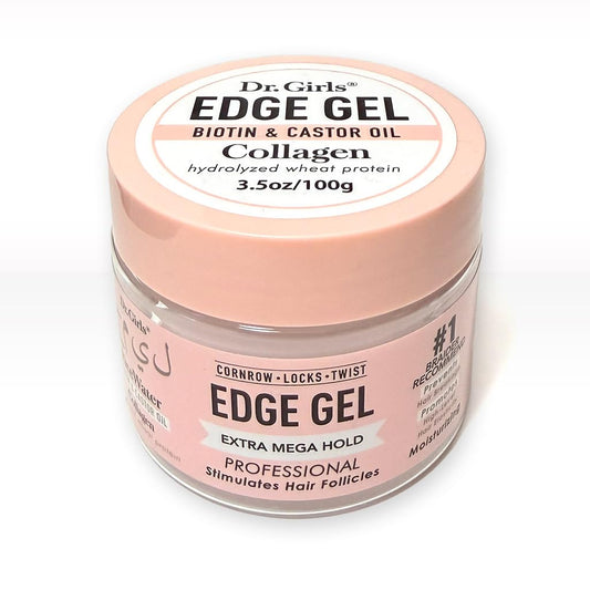 Dr. Girls Rice Water Lock & Twists Edge Gel - Extra Mega Hold for Locs, Cornrows & Twists - With Biotin, Castor Oil, Hydrolyzed Wheat Protein