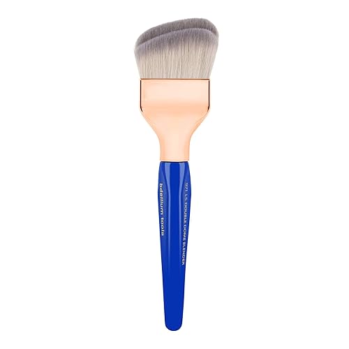 Bdellium Tools Professional Makeup Brush - Golden Triangle 971 Large Slanted Double Dome Blender - With All Vegan and Soft Synthetic Fibers,