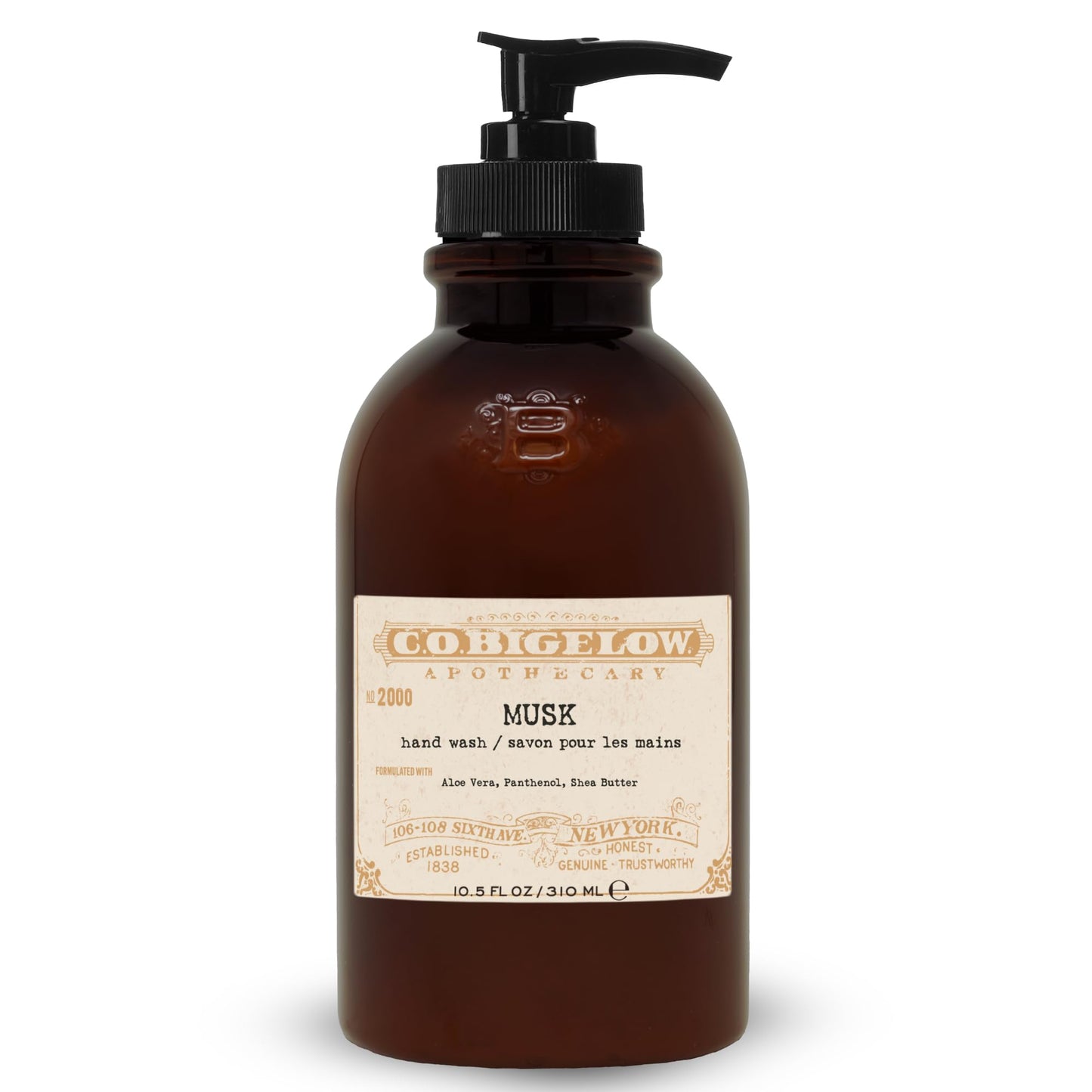 C.O. Bigelow Musk Hand Wash, Iconic Collection Liquid Hand Soap with Shea Butter, Glycerin, Aloe Vera, 10.5 Fl Oz