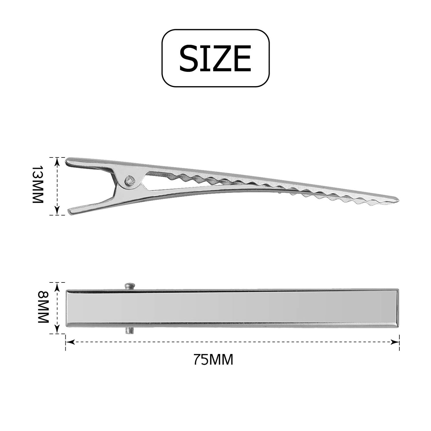 DIY Hair Clips, 50pcs 7.5cm / 3" Metal Alligator Hair Clips Duckbill Hair Clips Flat Top with Teeth DIY Accessories Hairpins for Hairbow Accessory