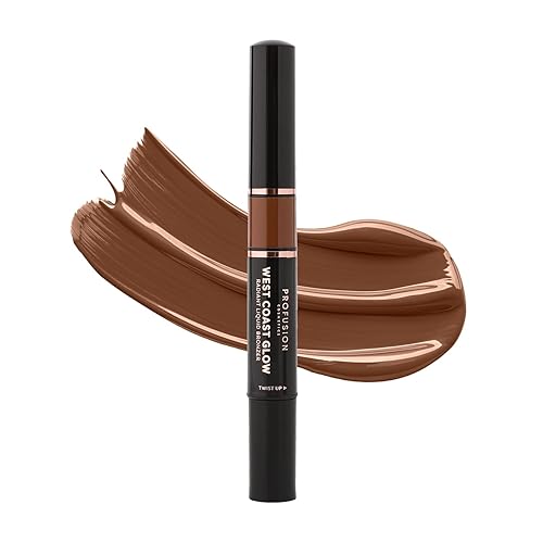 Profusion Cosmetics West Coast Glow Liquid Bronzer - Lightweight Buildable Face & Body Makeup, Vitamin-Enriched Hydrating Formula, Radiant Sun-Kissed
