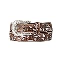 ARIAT Women's Scrolling Filigree Crystal Belt, Brown, Small