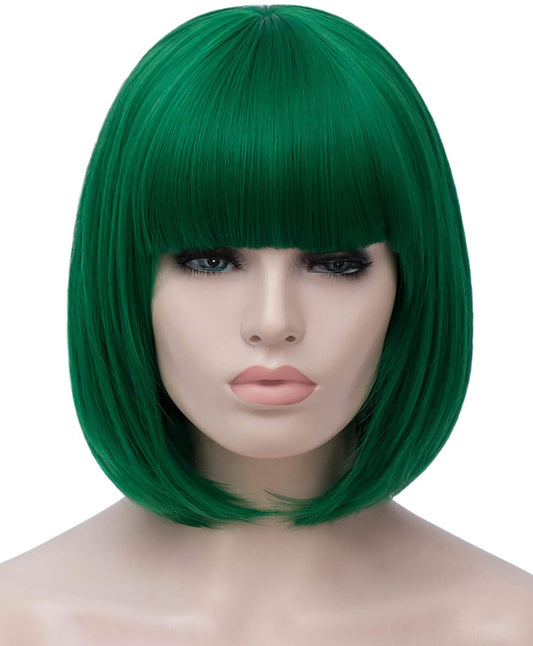 Bopocoko Green Wig Short for Women - St Patrick's Day Bob With Bangs, Natural Synthetic Soft Cute Colored Wig BU027GR Beauty & Personal Care Bopocoko