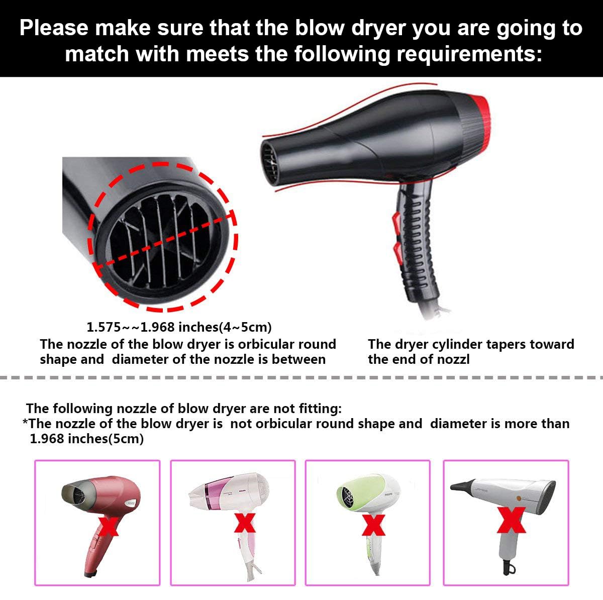 Universal Collapsible Hair Dryer Diffuser + Scalp Massager Brush Combo - KingKam Diffuser Attachment Fit Most Hair Dryers with Nozzle Diameter Beauty and Personal Care KingKam