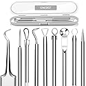 5PCS Blackhead Remover Comedone Extractor, Curved Blackhead Tweezers Kit, Professional Stainless Pimple Acne Blemish Removal Tools Kit for Manual