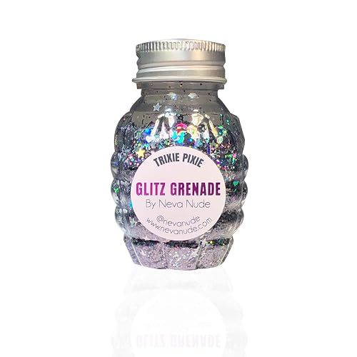 Neva Nude Face and Body Glitter Keychain - Chunky Glitter in Aloe for Festivals, Raves, and More | Cosmetic Grade | Super Sparkly (Trixie Pixie