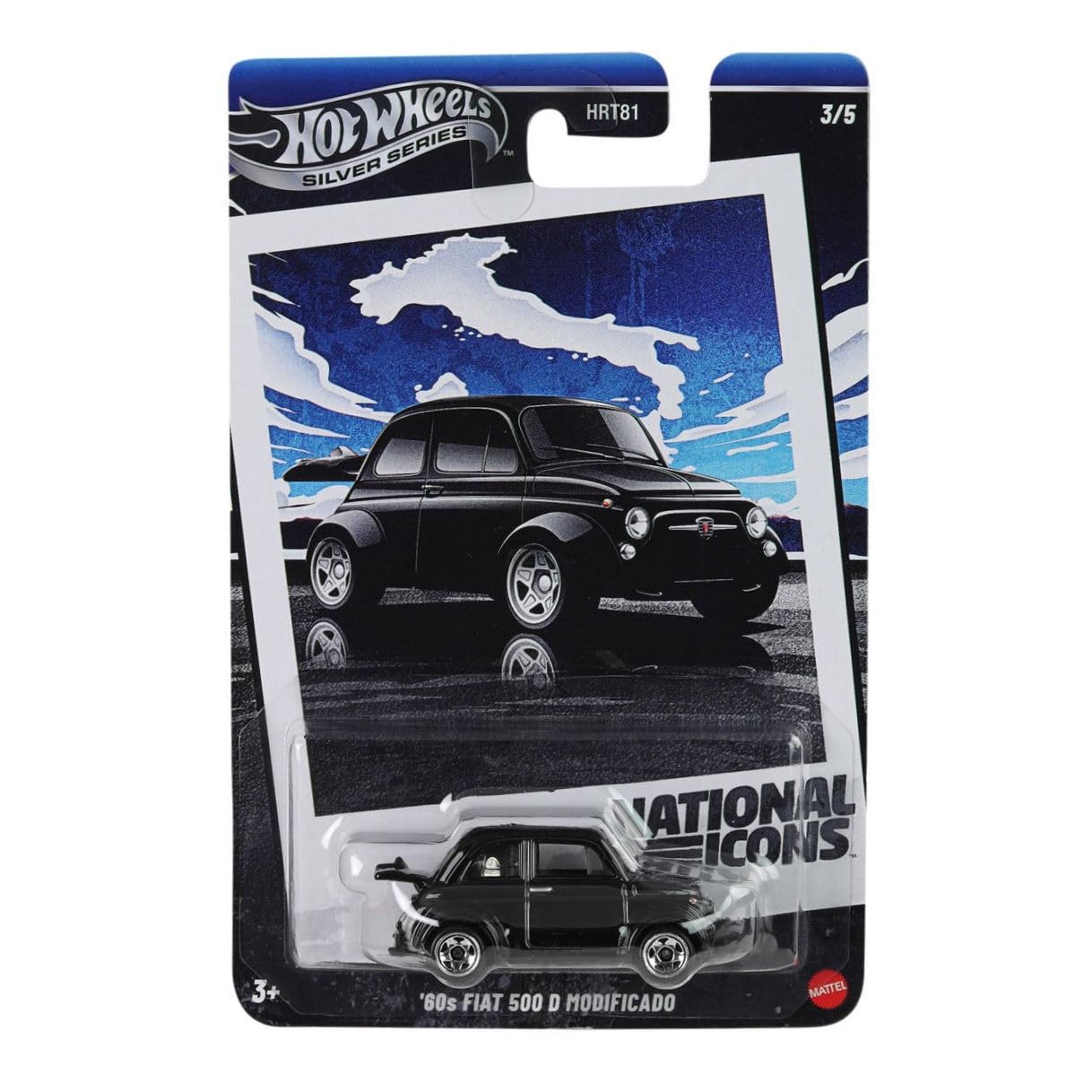 Hot Wheels National Icons Collection Silver Series - 5-Car Die‑Cast Bundle, 1:64 Scale, Ages 3+ (HRT81‑956G)