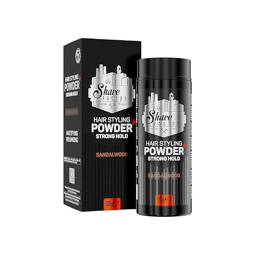 the shave factory Sandalwood Hair Styling Powder (30g) - Powder Wax, Styling Powder, Mattifying and Voluminous Powder with Maximum Control