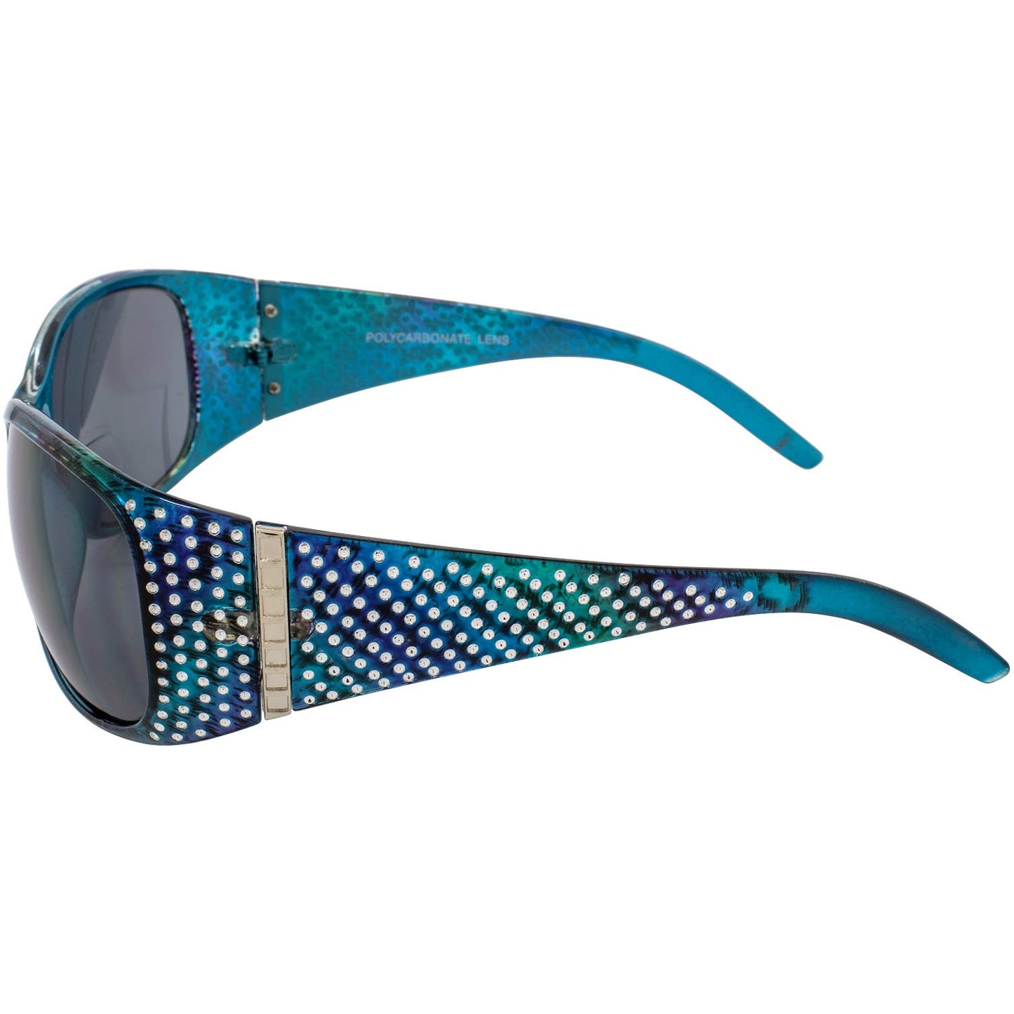 Global Vision Set of 2 Galaxy Womens Bifocal Fashion Motorcycle Sunglasses Readers Chrome Rhinestones Black & Blue Frames 2.5 Magnification