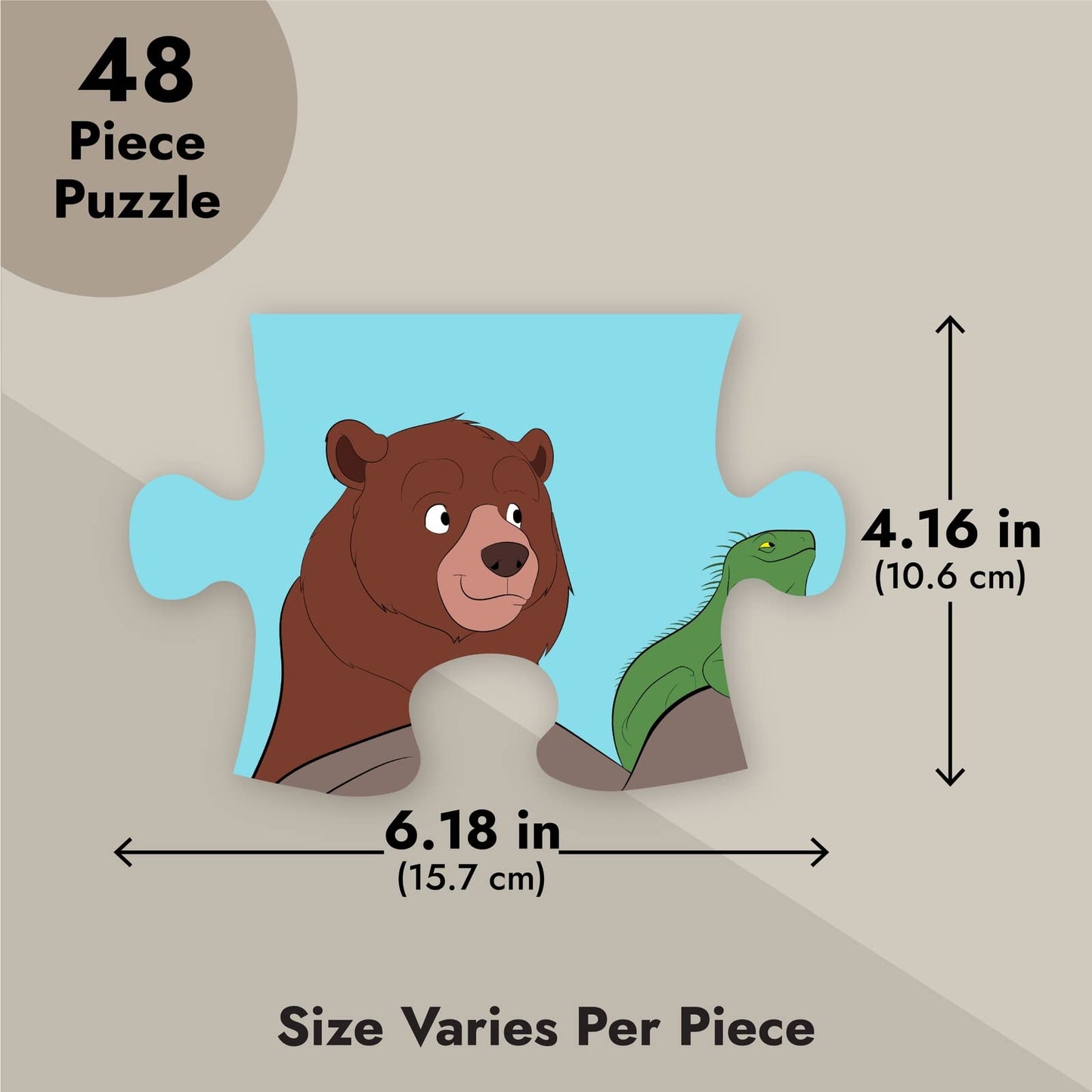 48 Piece Jumbo Floor Puzzle for Kids Ages 3-5 and 4-8, 2x3 Feet Giant Jigsaw Puzzles for Toddler Preschool Learning, Noah's Ark