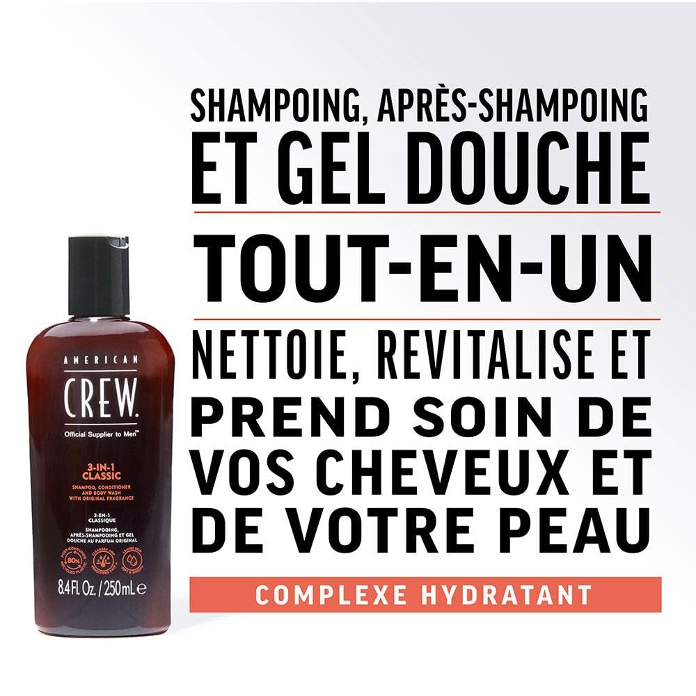 AMERICAN CREW 3 N 1 Shampoo, Conditioner and Body Wash 3.3 oz