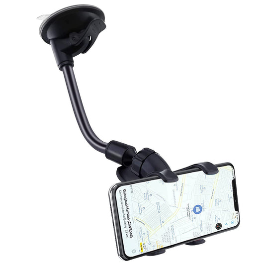 YZtree Phone Holders for Your Car: Windshield Phone Mount with Long Arm, 360° Rotation Strong Suction Cell Phone Car Mount, Anti-Shake Stabilizer…