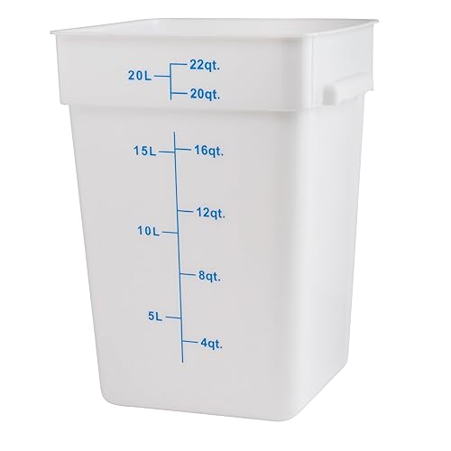 Winco Square Storage Container, 22-Quart, White, Medium