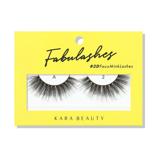 KARA BEAUTY Fabulashes Bold 3D Faux Mink Strip Lashes - Thick Fake Eyelashes, Dramatic Lash Strips for Goth & Full Glam - Reusable Fluffy Falsies