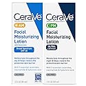 CeraVe Day & Night Face Lotion Skin Care Set | Contains AM with SPF 30 and PM Face Moisturizer | Fragrance Free