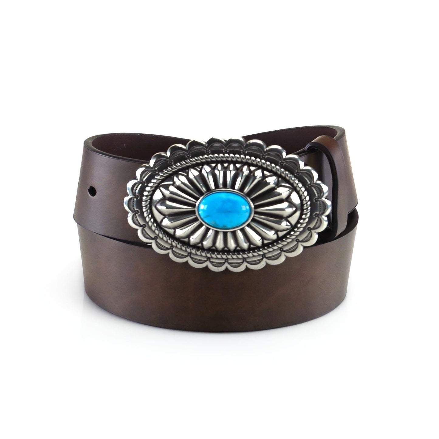 ARIAT Women's Basic Strap Turquoise Belt, Brown, Large