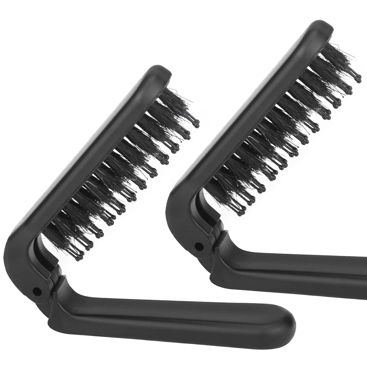 Ancable 2Pcs Travel Folding Hair Brush, Collapsable Portable Pocket Boar Bristle for Thin/Thick Hair, Mini Hairbrush for Men Women Kids, Wet/Dry Hair Beauty and Personal Care Ancable Default Title