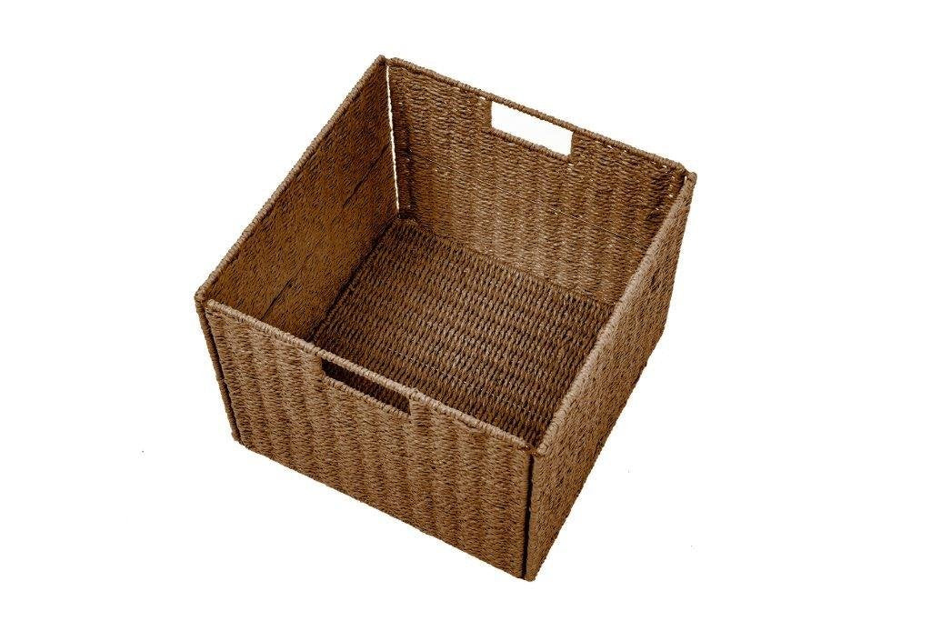 Trademark Innovation Foldable Storage Brown Basket with Iron Wire Frame