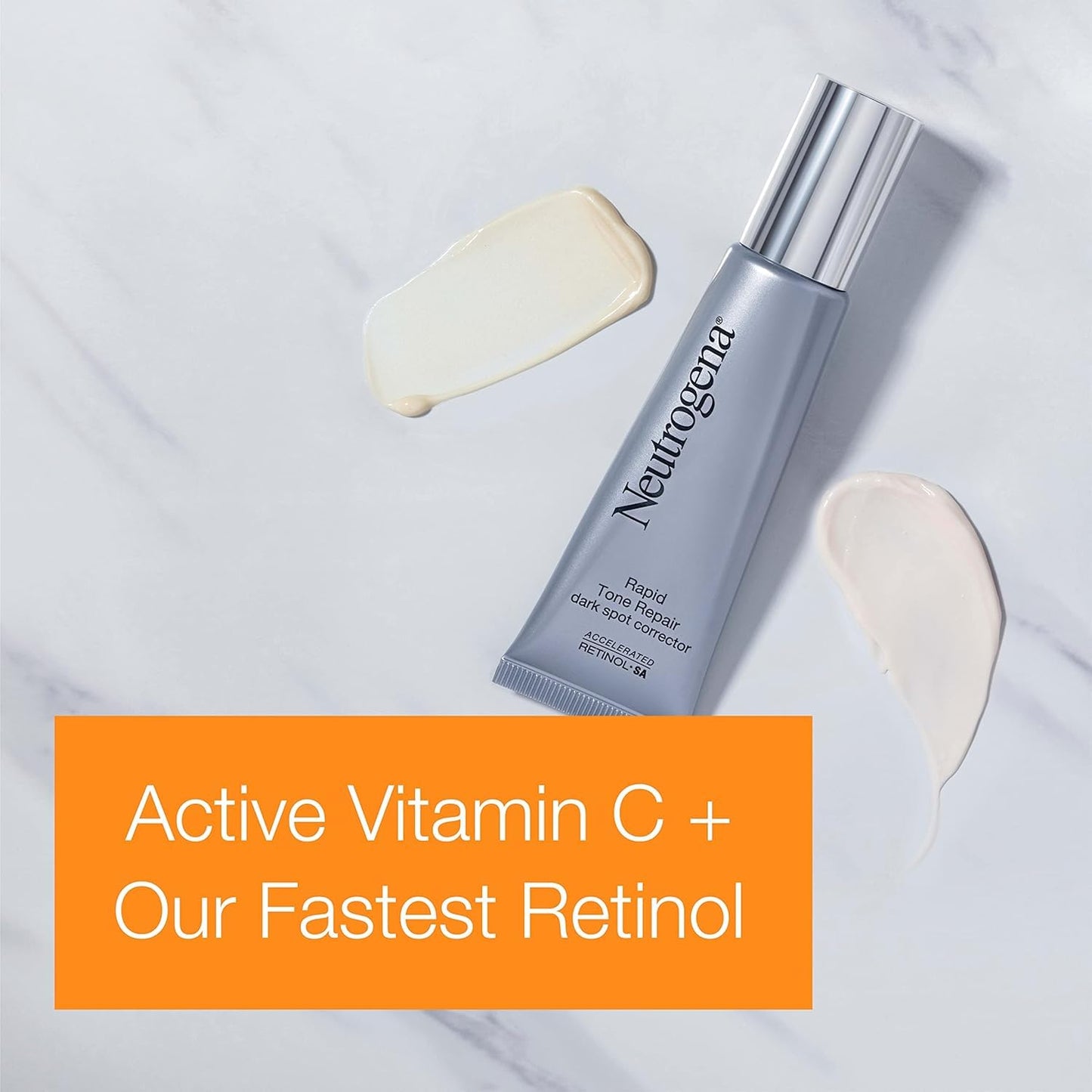 Neutrogena Rapid Tone Repair Retinol + Vitamin C Dark Spot Corrector Face Serum, Daily Anti-Wrinkle Brightening Serum to Even Tone, Mineral Oil