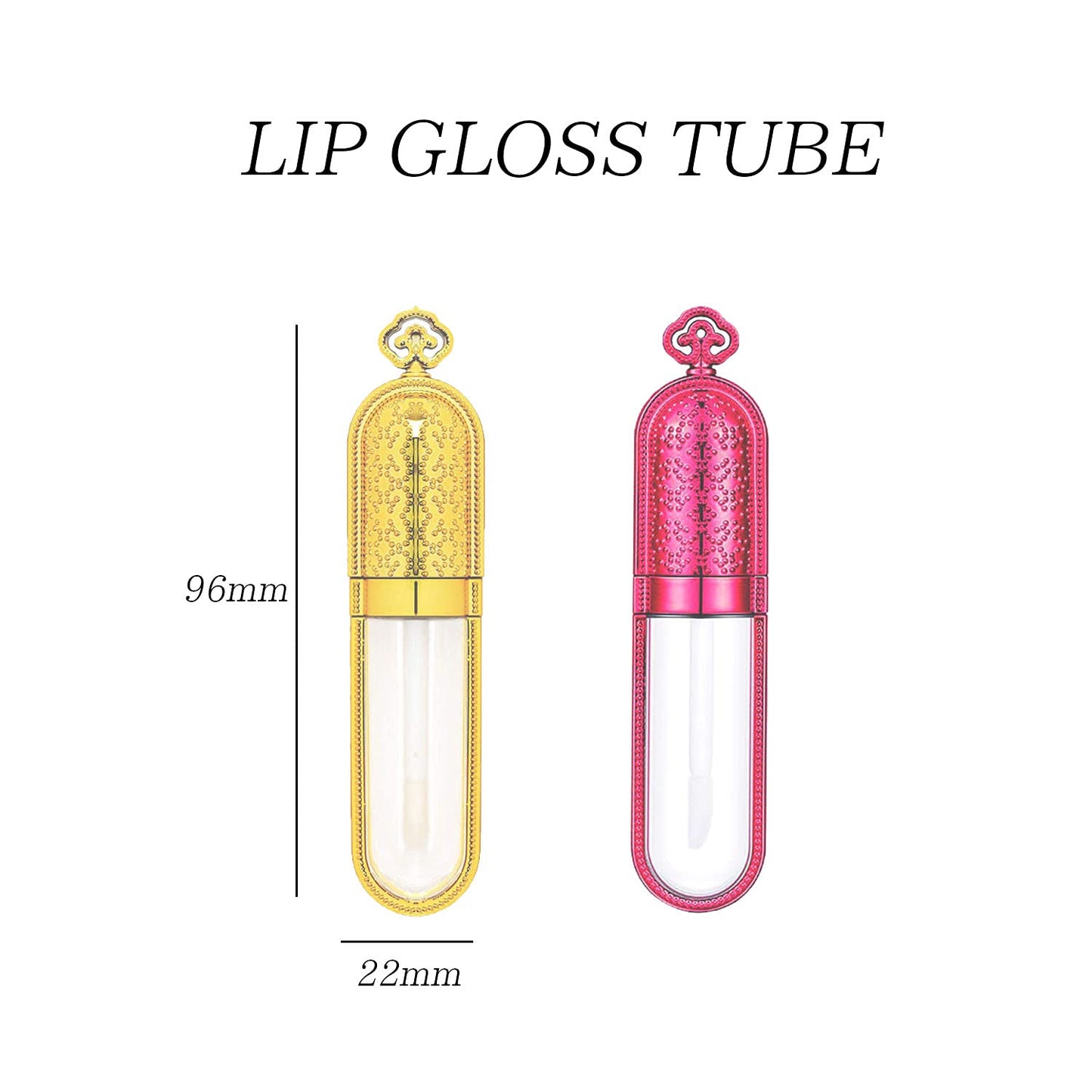 COSIDEA 24 PCS Refillable Empty 5ml GOLD Crown Lip Gloss Tubes with Wand?Cute Lipgloss Containers? DIY Lip Gloss Making Kit Container Bulk Wholesale