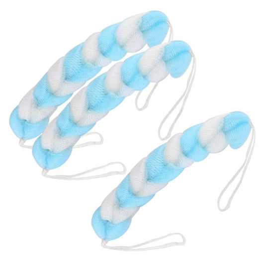 Ruilogod PE Home Bathroom Rectangle Body Cleaning Bath Shower Mesh Pouf 3 Pcs Light Blue (id: aaa aa5 966 87a c96 Beauty and Personal Care Ruilogod