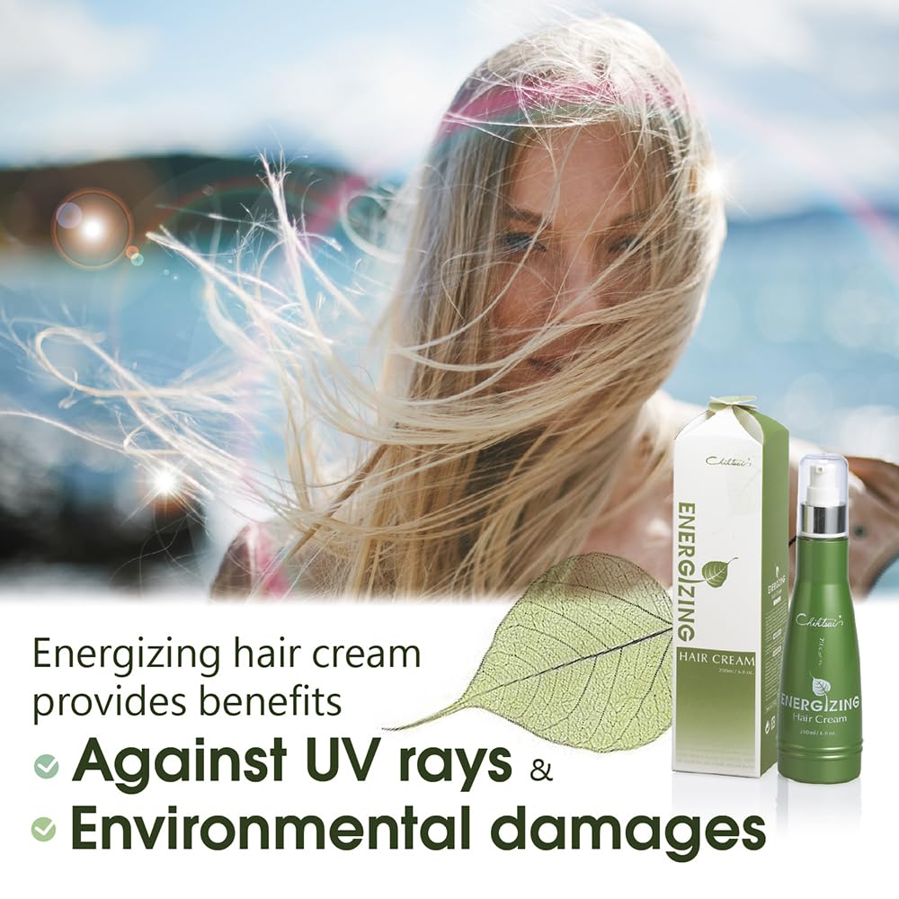 Chihtsai Energizing Hair Cream (6.8oz/200ml) - Instant Leave-in Cream. Moisturize, smooth, promotes shine and bounce to hair. Protecting it from UV