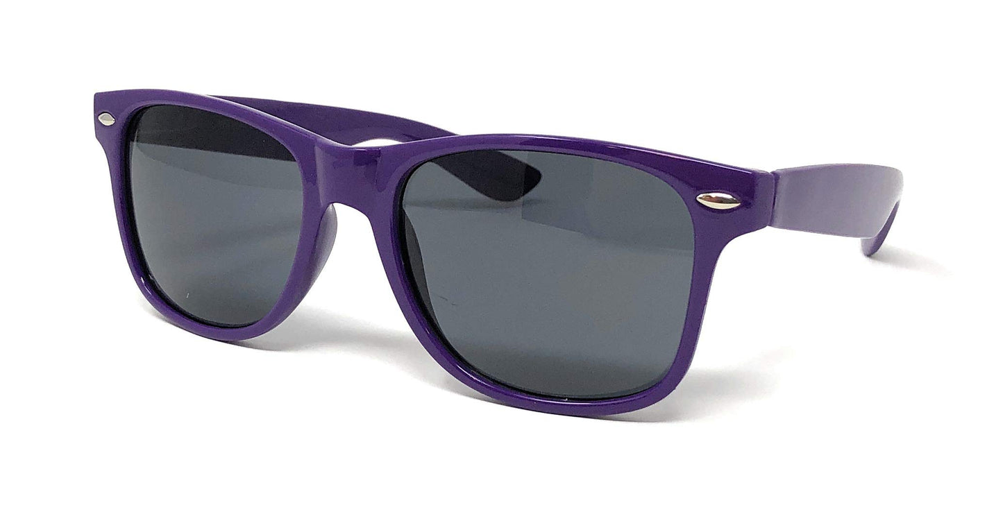 My Shades - Retro 80's Classic Rectangle Sunglasses (Purple, Smoke)