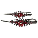 Large Retro Metal Hair Clips Flower Duck Bill Clips Rhinestone Hair Barrettes with Teeth Hair Pins Hair Slide Stylish for Women Girl Hair Jewelry