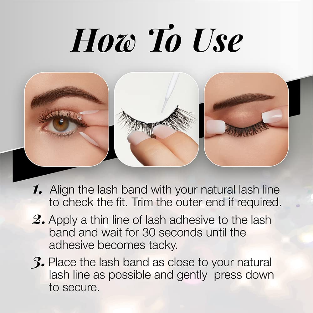 Ardell 3D Faux Mink Lashes 863 with DUO Lash Adhesive Pipette, 1g - Long-Lasting, Natural Look False Eyelashes, 1 Pack