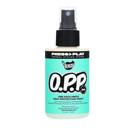 The Doux O.P.P. ONE?PASS PRESS Heat Protection Spray for Hair - Thermal Protector with Jojoba Oil, Aloe & Pineapple - Anti?Frizz Straightening Spray