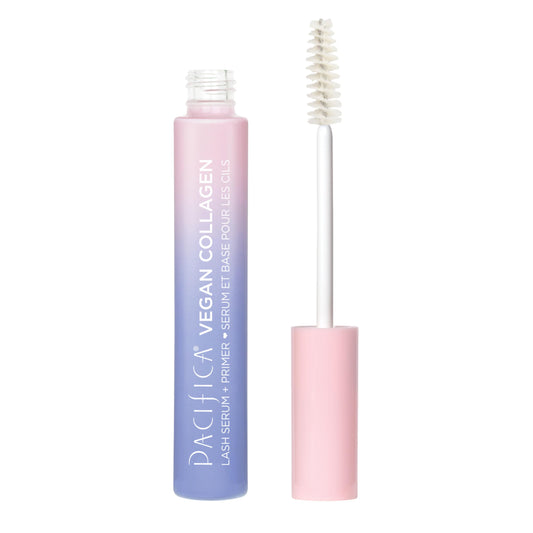 Pacifica Vegan Collagen Eye Lash Serum & Clear Mascara Primer - Conditioning Vitamin B & E Formula for Longer, Fuller Lashes, Eyelash Makeup…